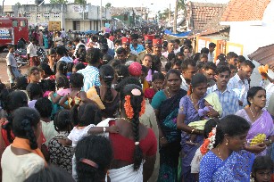 Masi Magam Street Crowd in Kuruchikuppam, Pondicherry